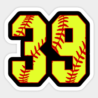 Fastpitch Softball Number 39 #39 Softball Shirt Jersey Uniform Favorite Player Biggest Fan Sticker